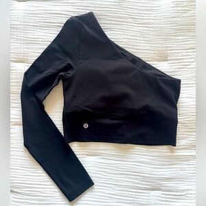 Black One-Shoulder lululemon Crop Top